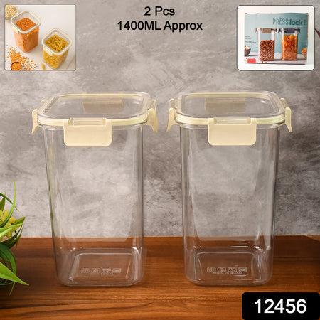 Apex Press N Lock Airtight Kitchen Storage Container Set (2pc1400ml) Approx Wukusy