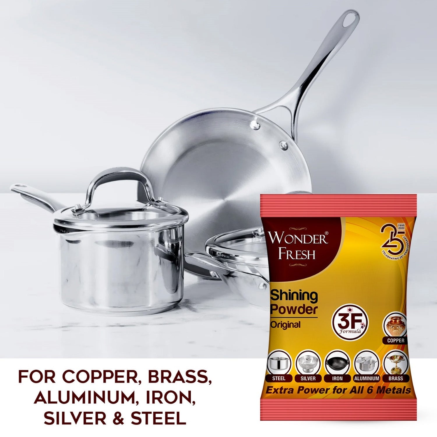 Shining Powder Cleans And Polishes Copper Brass Silver Aluminum Iron And Steel Removes Tarnish And Oxidation (200 Gm) Wukusy