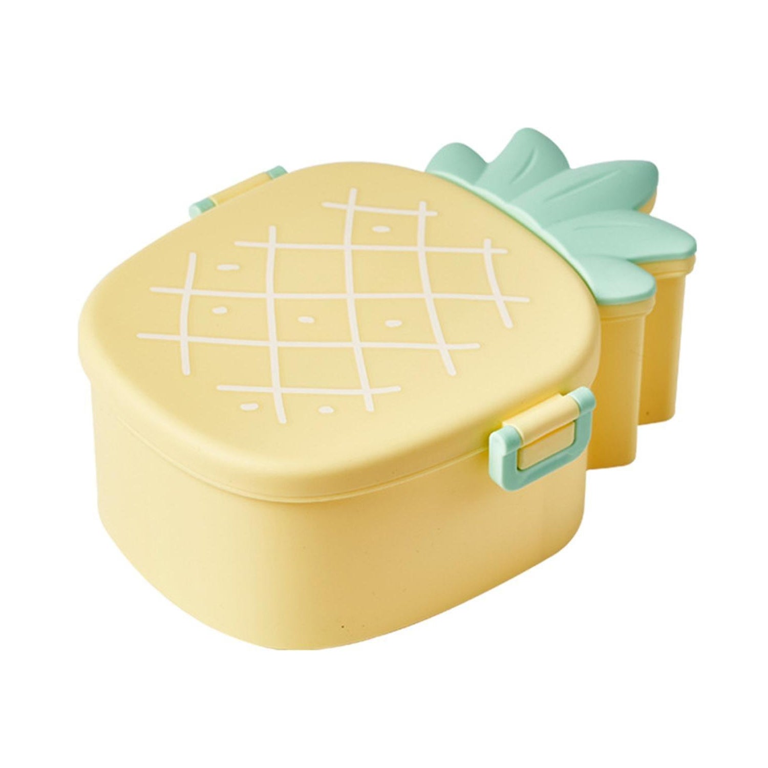 5750 Kids Lunch Box Cute Pineapple Shaped Bento Box With Fork Spoon Snack Candy Container Microwave Portable Office Lunch Box (1 Pc  With Spoon  Fork) Wukusy