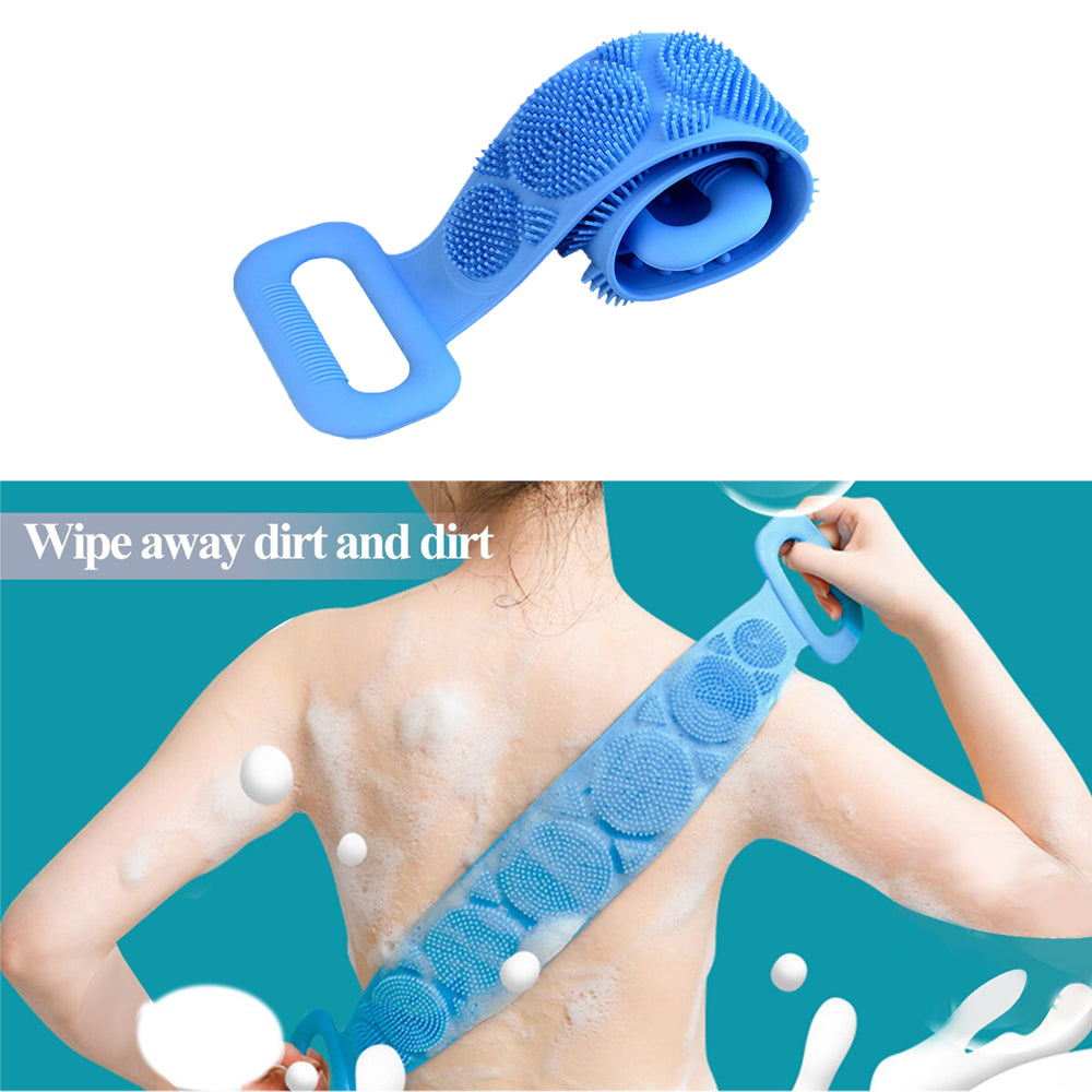 7275 Silicone Body Back Scrubber Double Side Bathing Brush For Skin Deep Cleaning Wukusy
