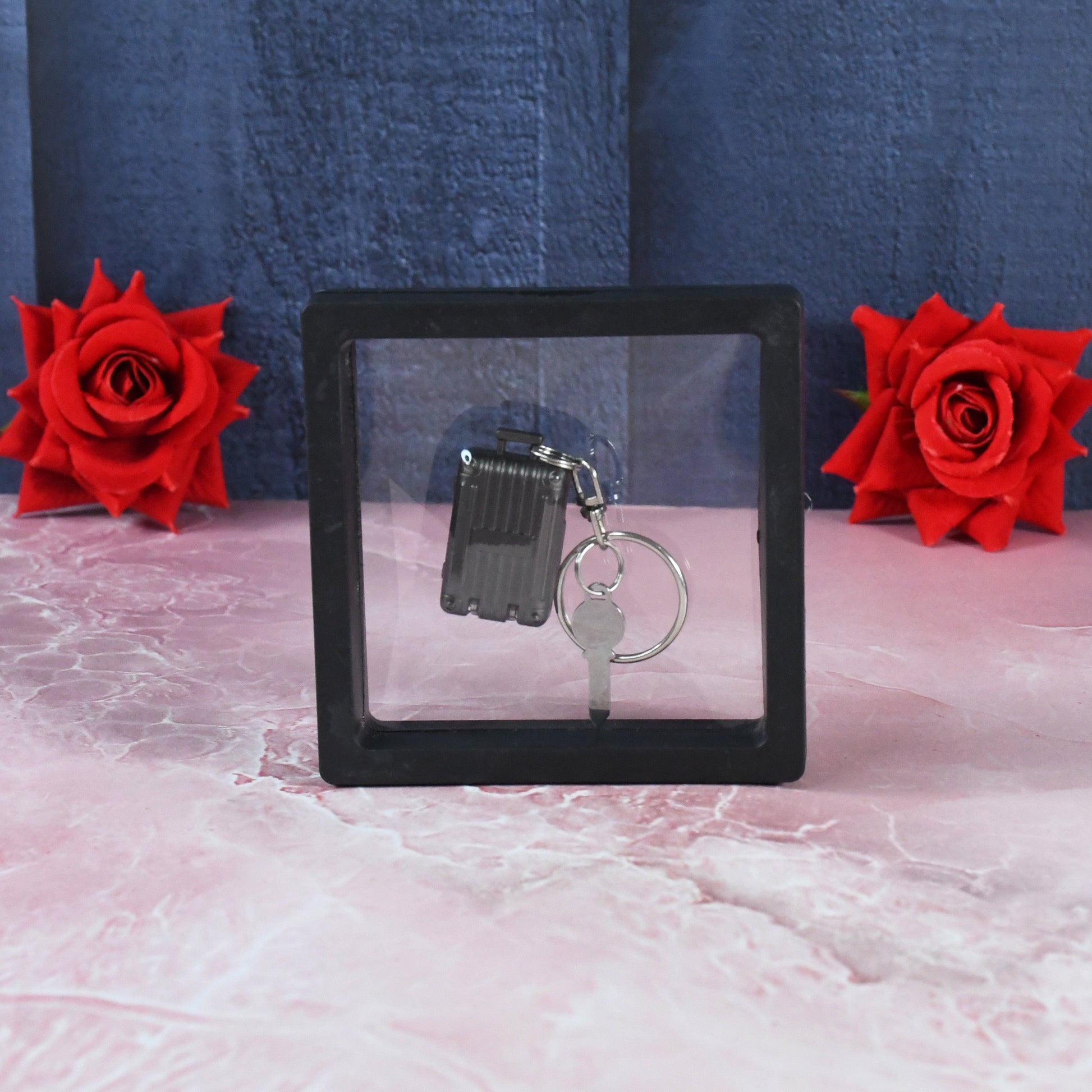 Suitcase Shape Nail Clipper Keychain With Key  3d Floating Frame Display Case (1 Set) Wukusy