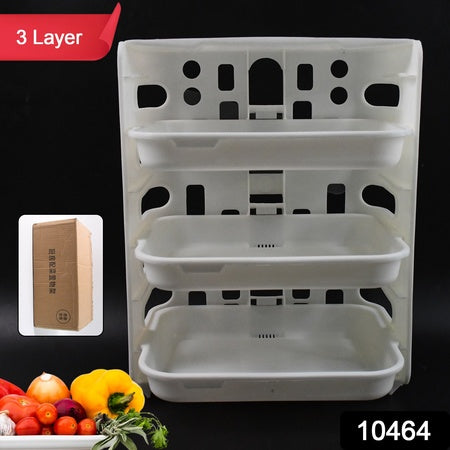 Plastic 3 Layer Wall-mounted Food Organizer Rack (1 Set) Wukusy