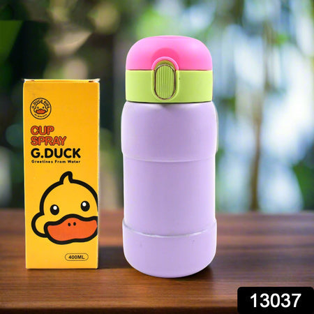 Duckstainless Steel Water Bottle For Kids Adults Steel Flask Metal Thermos Spill Proof Cap Closure Bpa Free For School Home Office Drinkware (1 Pc  Mix Design) Wukusy