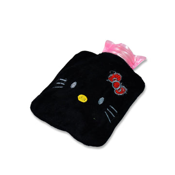 6513 Black Hello Kitty Small Hot Water Bag With Cover For Pain Relief Neck Shoulder Pain And Hand Feet Warmer Menstrual Cramps. Wukusy
