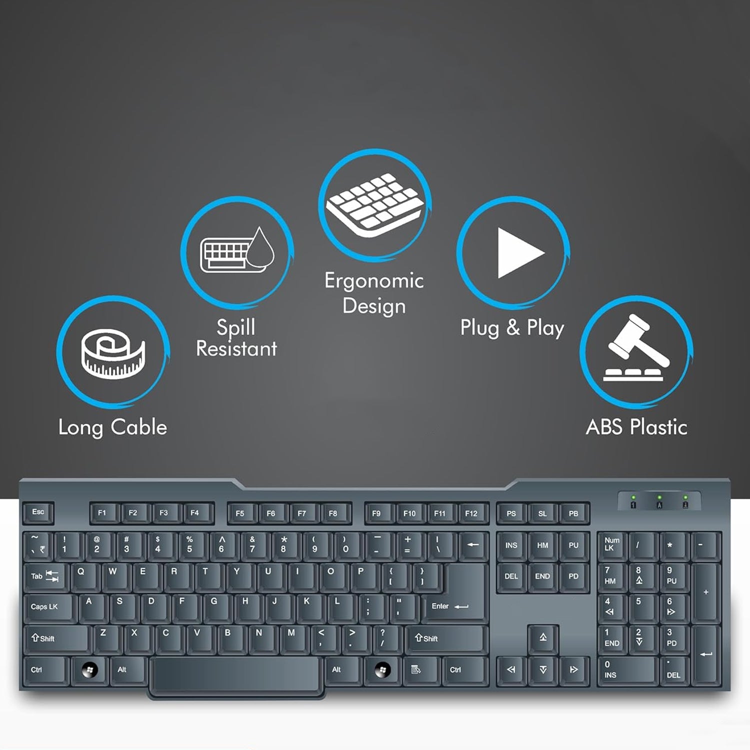 Wired Usb Keyboard 104 Keys (1 Pc) Wukusy