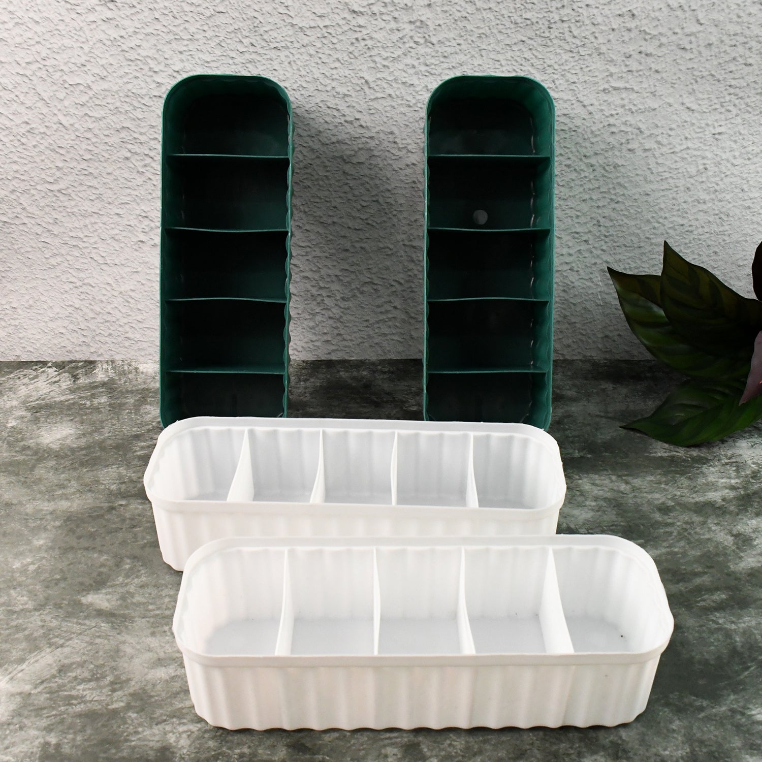 236 5-compartments Sockshandkerchiefunderwear Storage Box Socks Drawer Closet Organizer Storage Boxes (Pack Of 4) Wukusy