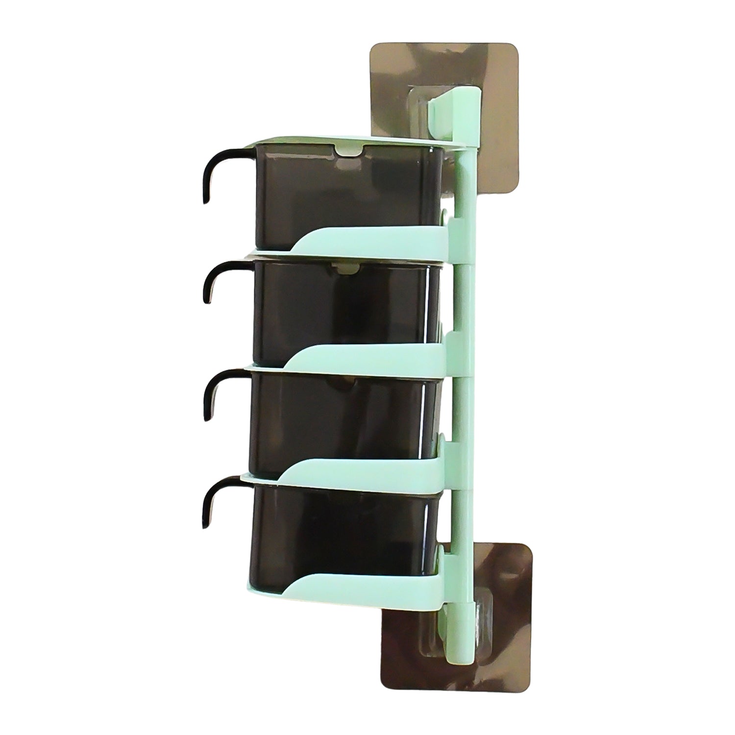 Rotating Spice Jars Vertical Rotatable Seasoning Box 5 Section  Tier With 5 Spoon (1 Set) Wukusy