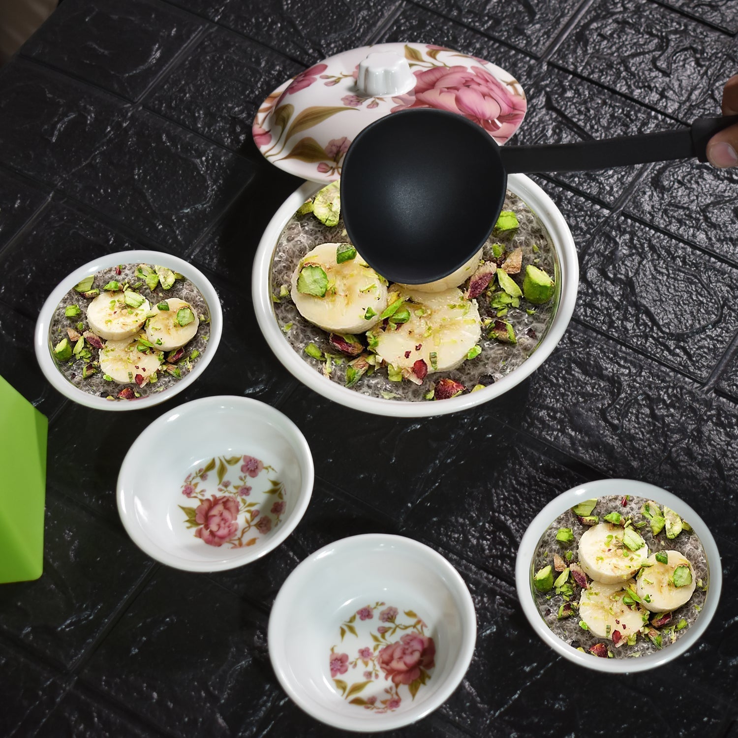 2738 5 Pc Pudding Set Used As A Cutlery Set For Serving Food Purposes And Sweet Dishes And All In All Kinds Of Household And Official Places Etc. Wukusy