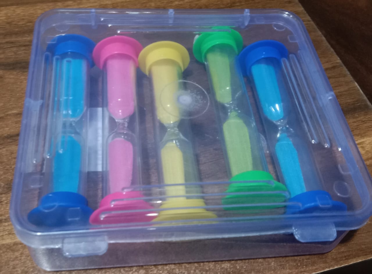 8756 Sand Timer Plastic Hourglass Sand Glass Toy Sand Clock For Kitchen Office School And Brushing Teeth For Bathroom Timer Clock Children Hourglass Sand Glass Toothbrush Household Sand Clock (3 Min Approx  5 Pc) Wukusy