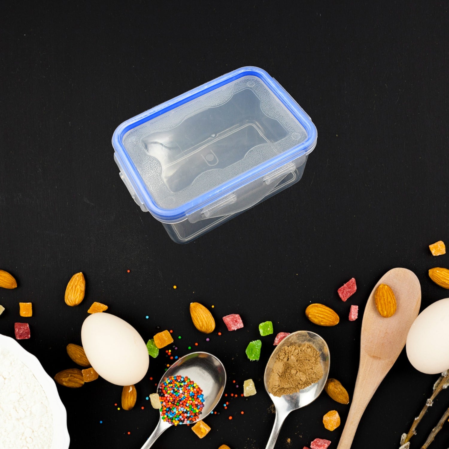 5496  Kitchen Storage Container Set With Food Grade Plastic And Air Seal Lock Lid For Storage Of Grocery Spices Dry Fruits Use For Home Office Restaurant Canteens (3 Piece Set) Wukusy