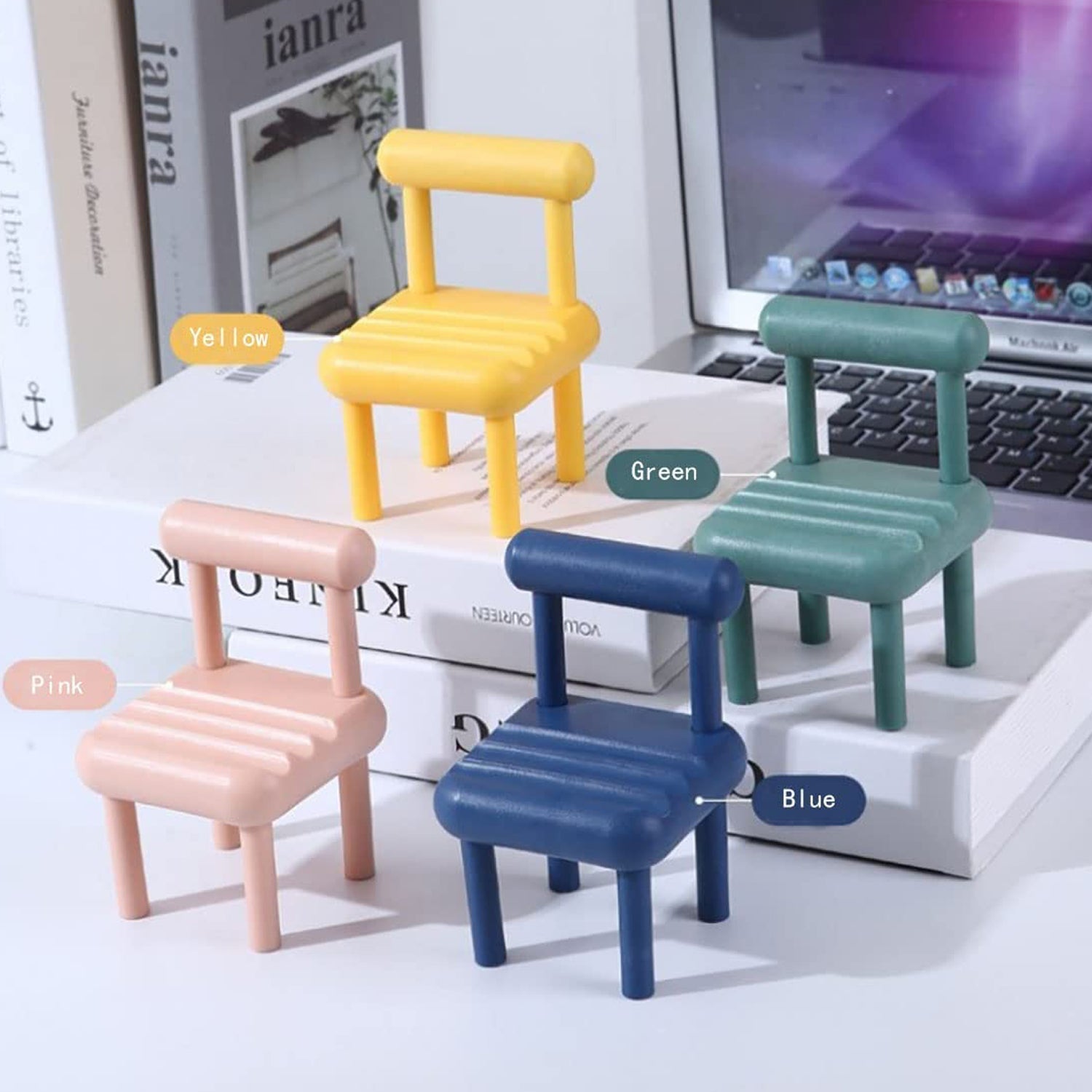 Mobile Phone Holder Mini Chair Cell Phone Stand Portable Smartphone Dock Cellphone Holder For Desktop Design Compatible With All Mobile Phones (1 Pc) Wukusy