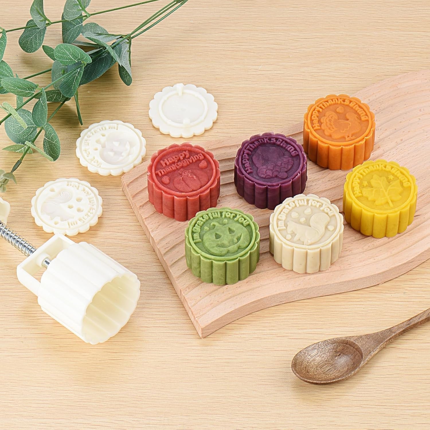 Mooncake Press Mold With 4 Stamps Set Wukusy