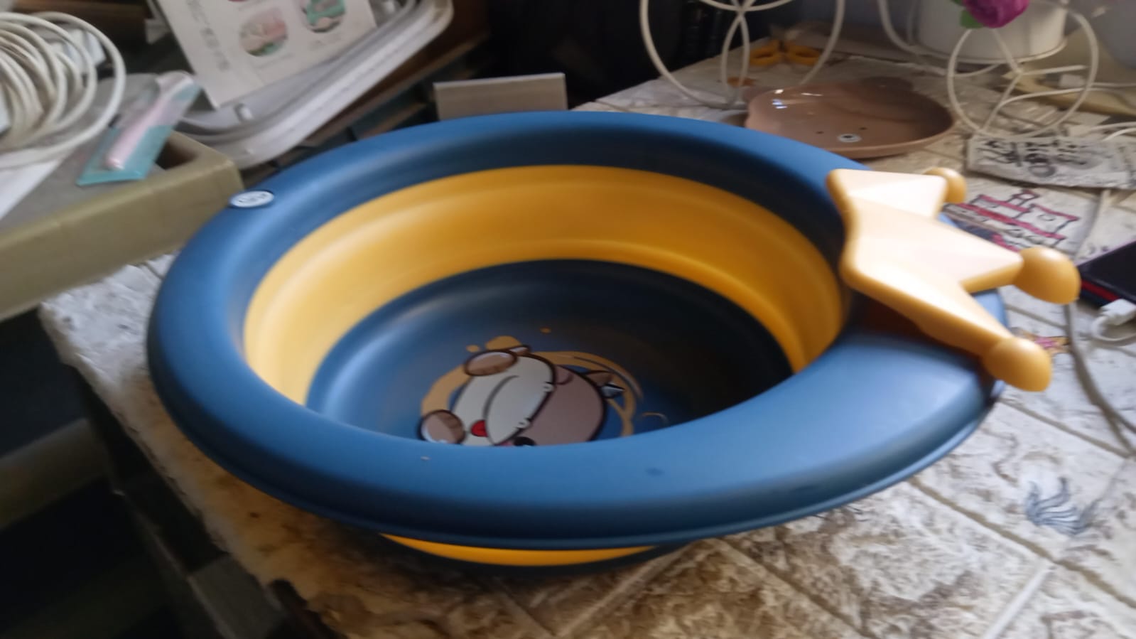 17514 Cartoon Shape Wash Basin Space Saving Multi Function Foldable Baby Wash Basin Easy Clean Lightweight Thicken For Washing Face For Home (33x31 Cm  1 Pc) Wukusy