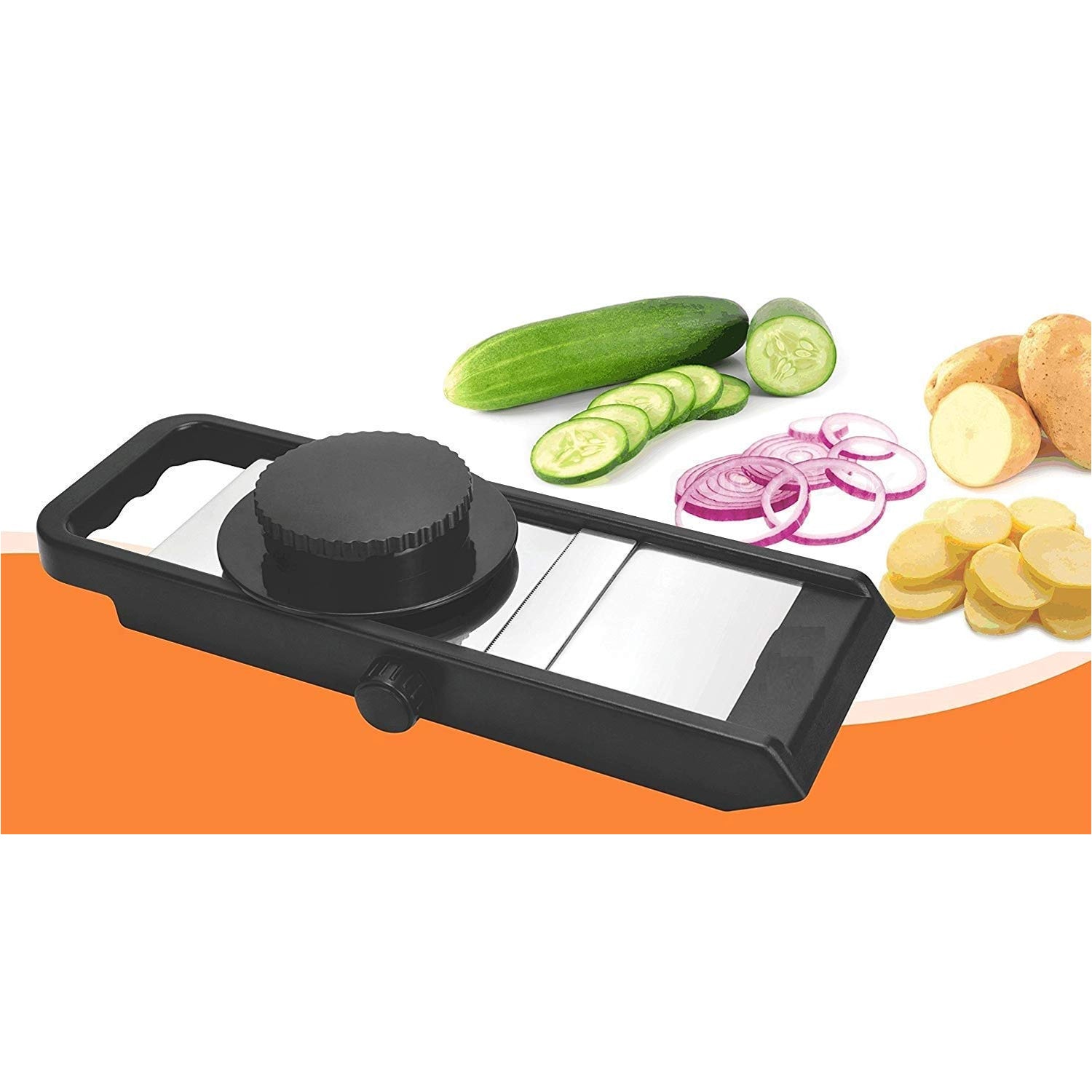8120 Ganesh Adjustable Plastic Slicer 1-piece Blacksilver Wukusy