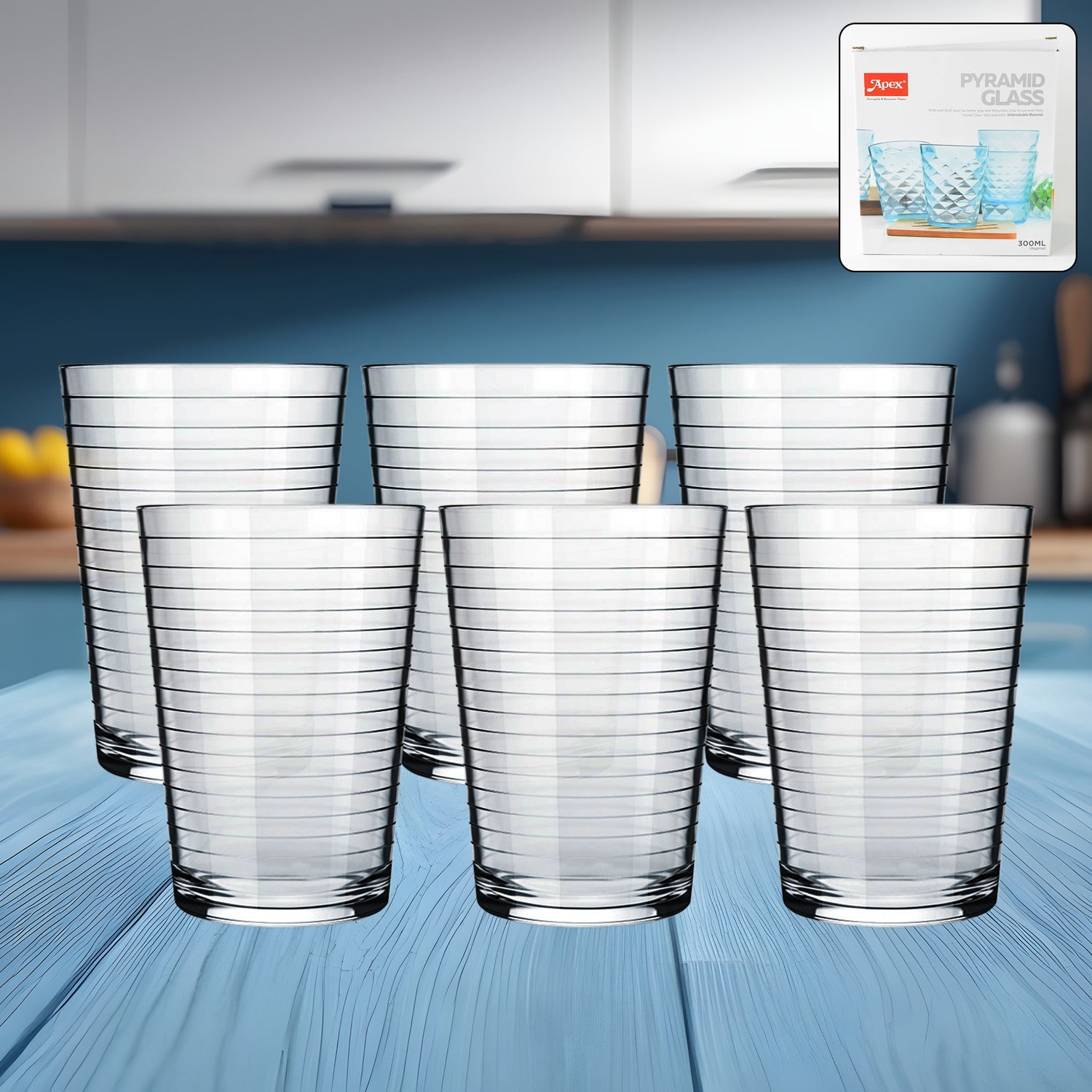 Apex Pyramid Ringo Plastic Glass  300ml Approx  Durable Crystal-clear Tumbler Wukusy