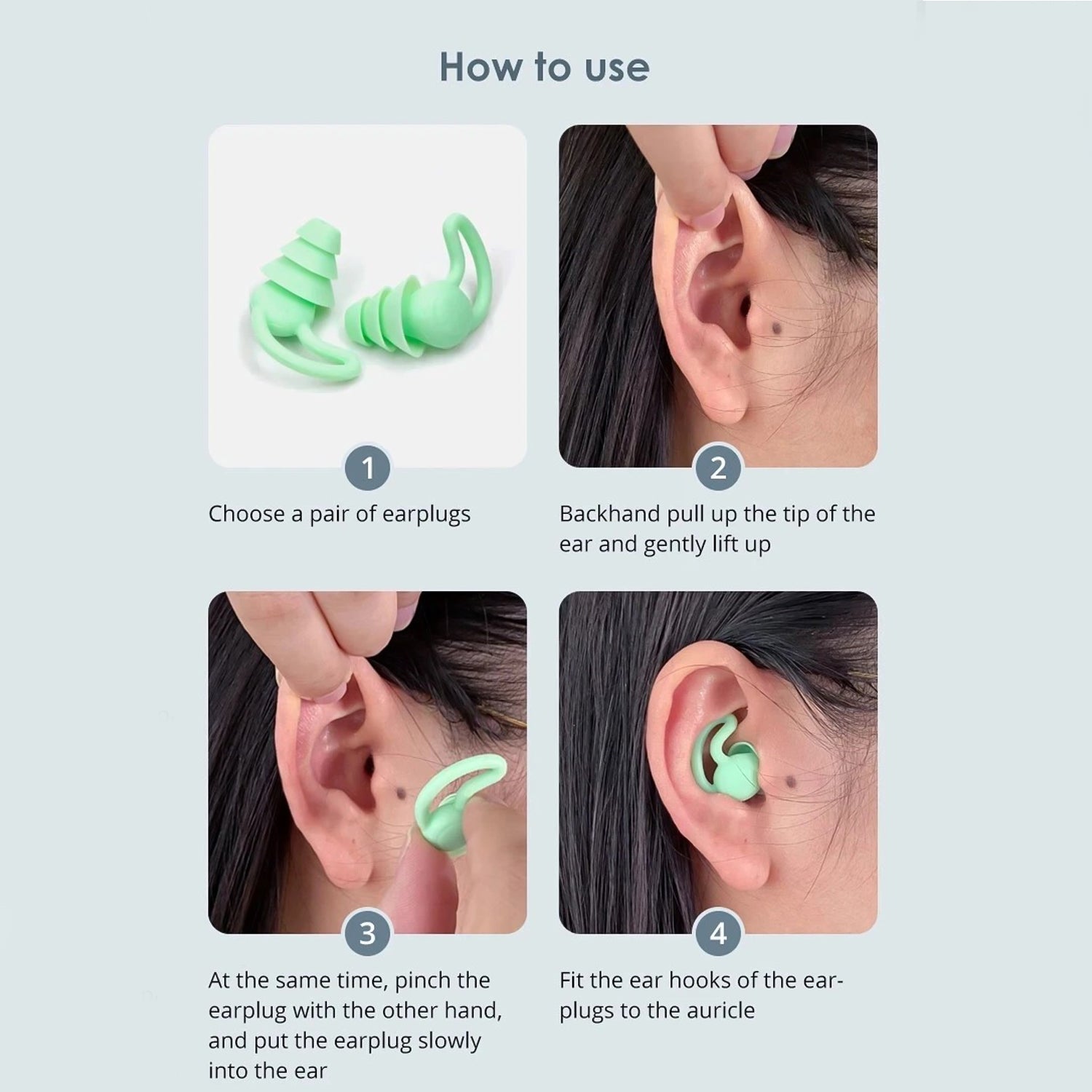 Premium Layered Silicone Noise Reduction Earplugs (1 Pair) Wukusy
