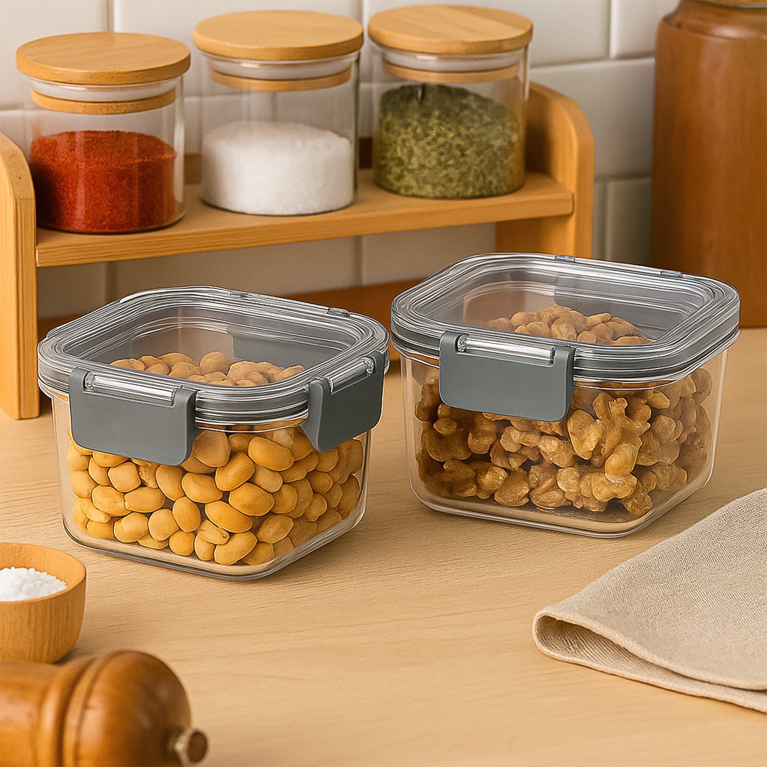 Apex Press N Lock Airtight Food Storage Container Set (2pc450ml) Approx Wukusy
