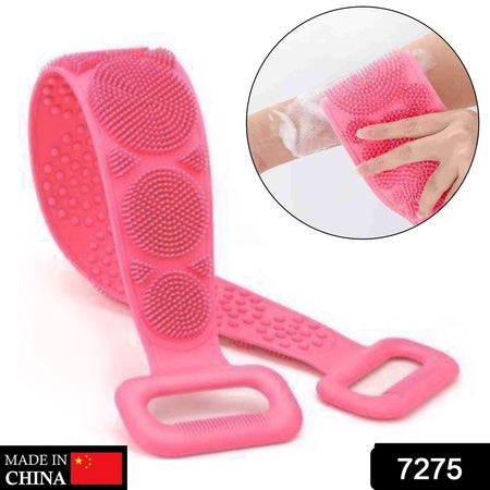 7275 Silicone Body Back Scrubber Double Side Bathing Brush For Skin Deep Cleaning Wukusy
