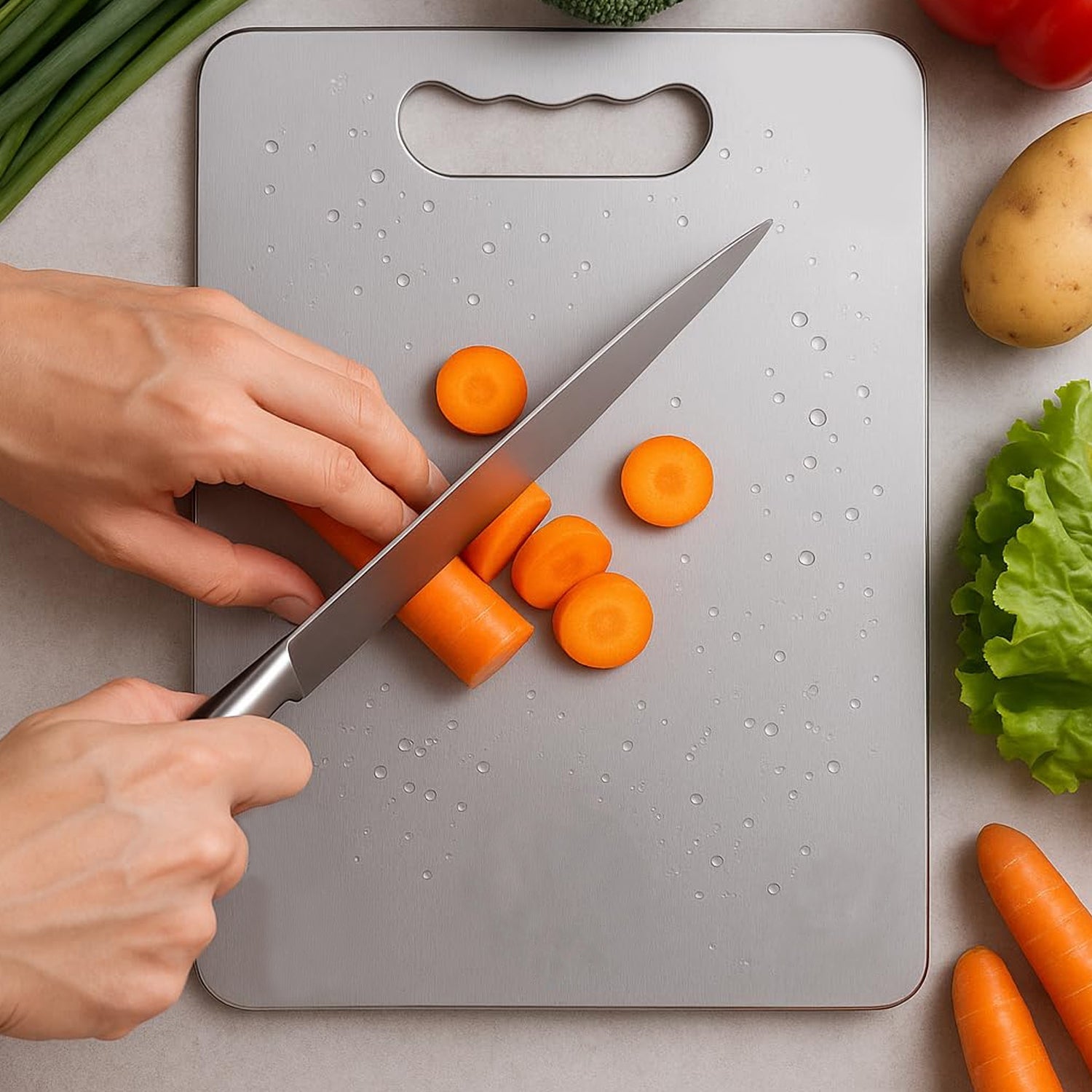 Supermom Medium Stello Stainless Steel Chopping Board Wukusy