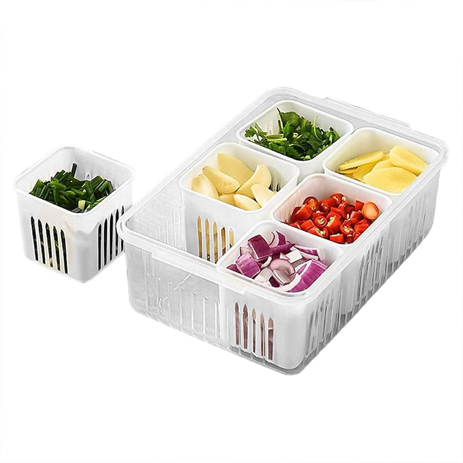 5598 Fridge Storage Boxes Freezer Storage Containers Container For Kitchen Storage Set Storage In Kitchen Vegetable Storage Draining Crisper Refrigerator Food Box (1 Pc) Wukusy