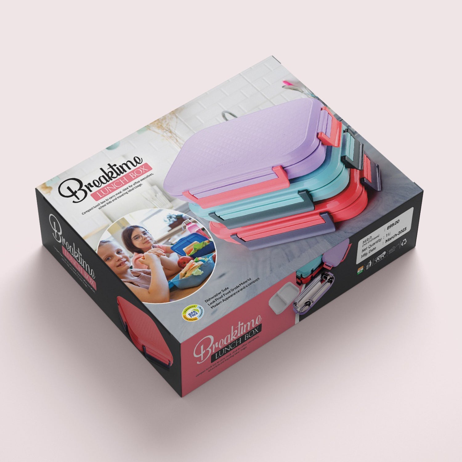 5364 Break Time Lunch Box Steel Plate Multi Compartment Lunch Box Carry To All Type Lunch In Lunch Box  Premium Quality Lunch Box Ideal For Office  School Kids  Travelling Ideal Wukusy