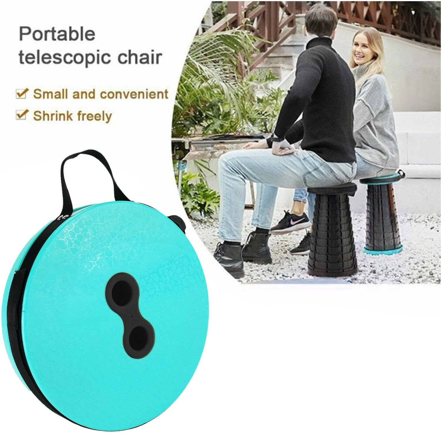 2501 Foldable Height Adjusting Stool Space Saving Telescopic Stool Wukusy
