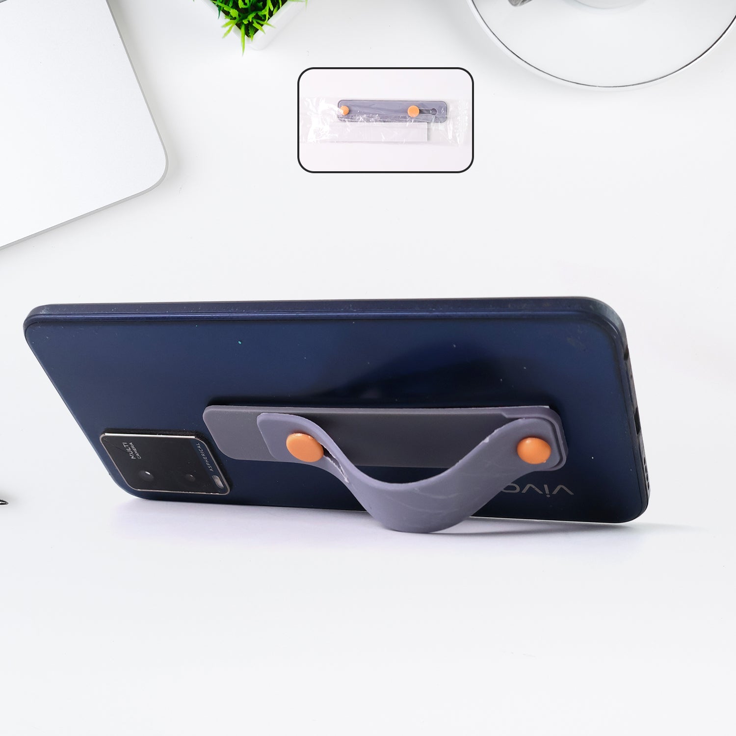 Dark Grey Phone Loop Finger Holder Phone Grip Straps Silicone Phone Finger Strap (1 Pc) Wukusy