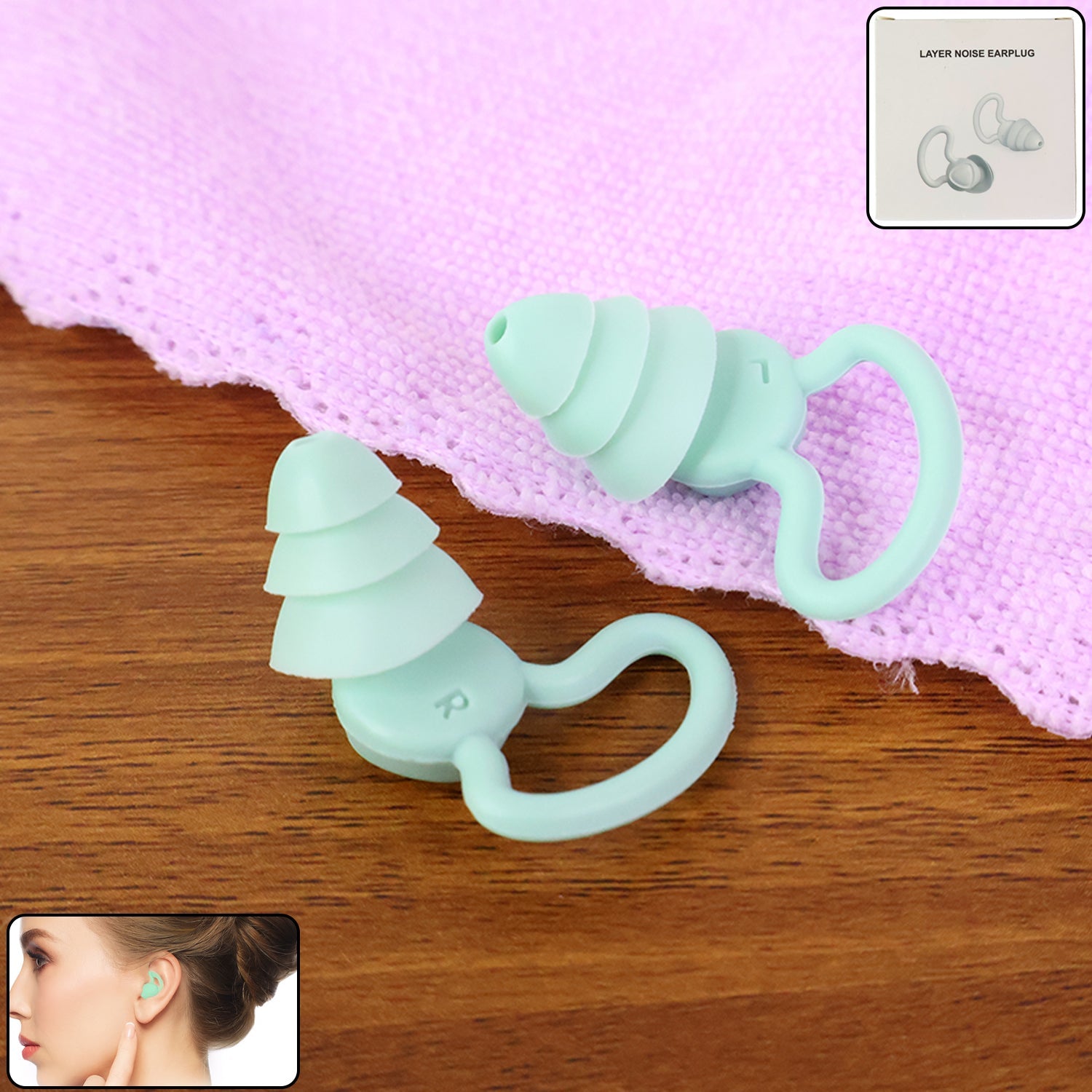 Premium Layered Silicone Noise Reduction Earplugs (1 Pair) Wukusy