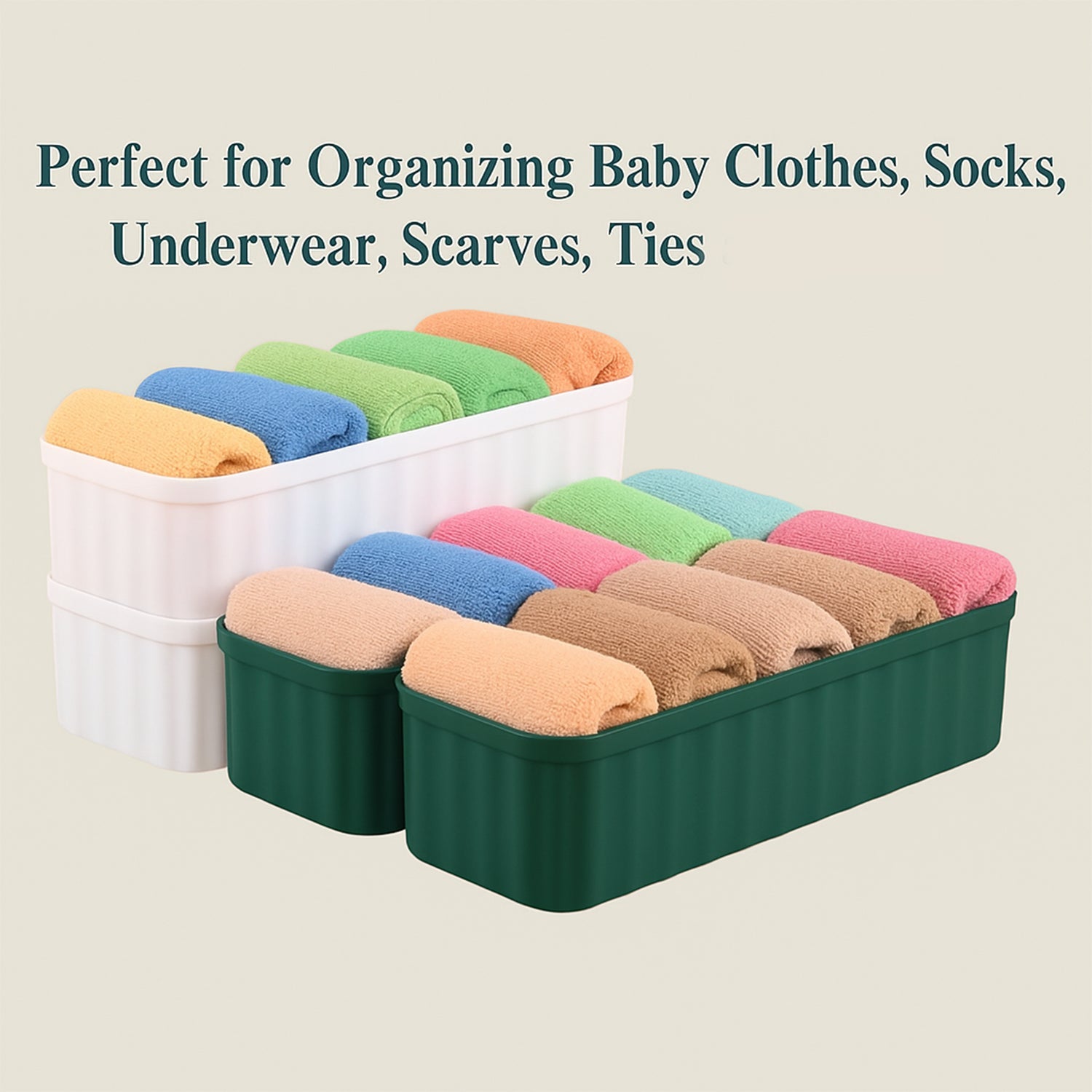 236 5-compartments Sockshandkerchiefunderwear Storage Box Socks Drawer Closet Organizer Storage Boxes (Pack Of 4) Wukusy