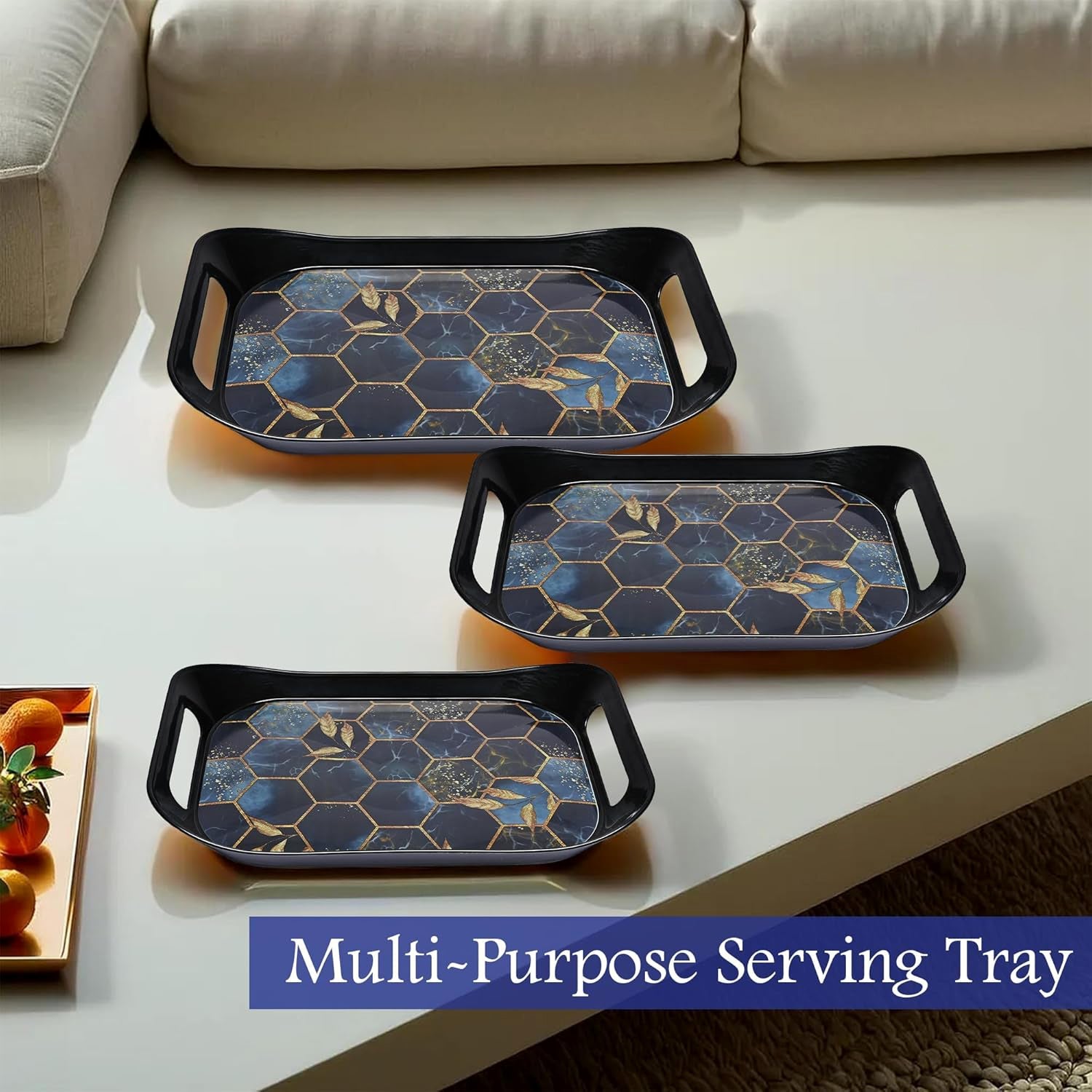 Premium Plastic Serving Tray (3 Pc) Wukusy