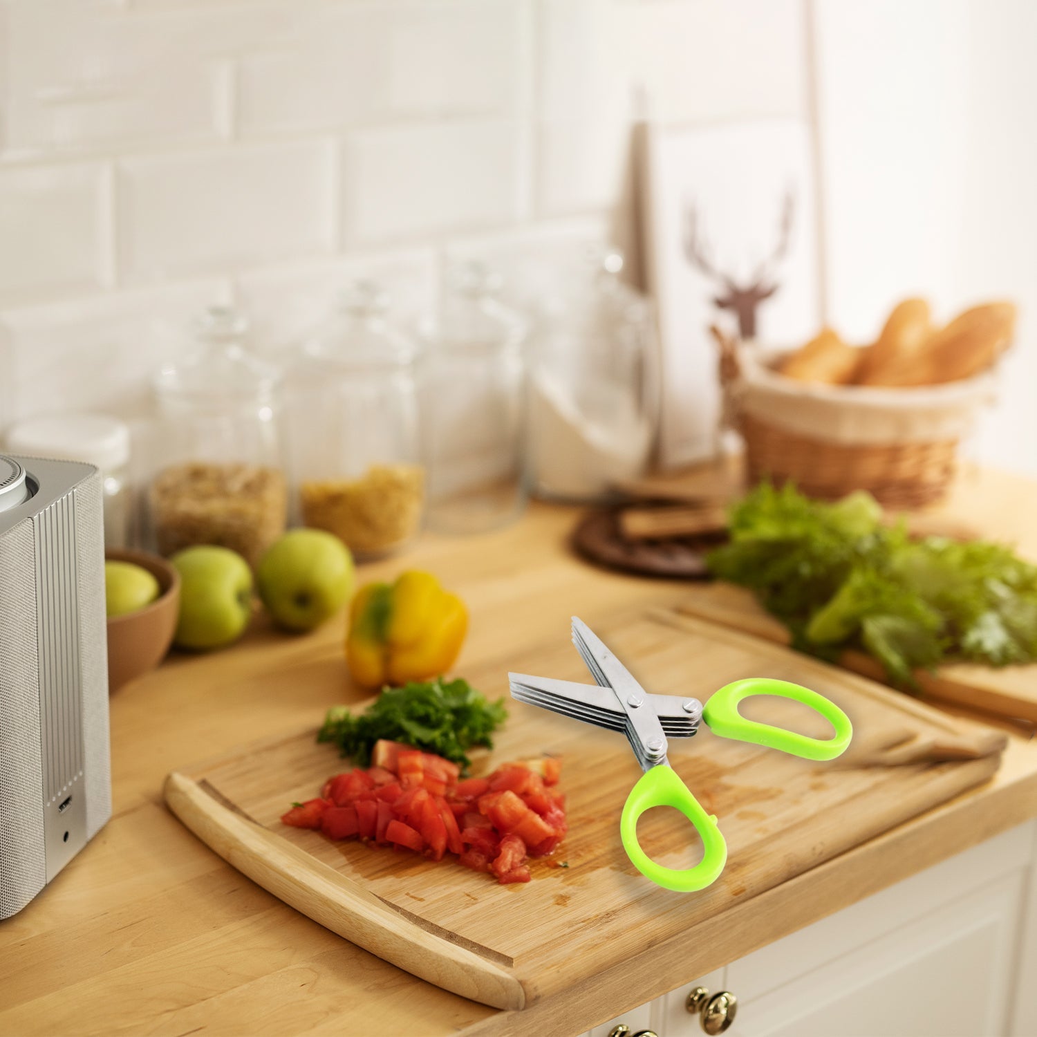 Premium 5 Blade Multipurpose Herb Scissors (1 Pc) Wukusy