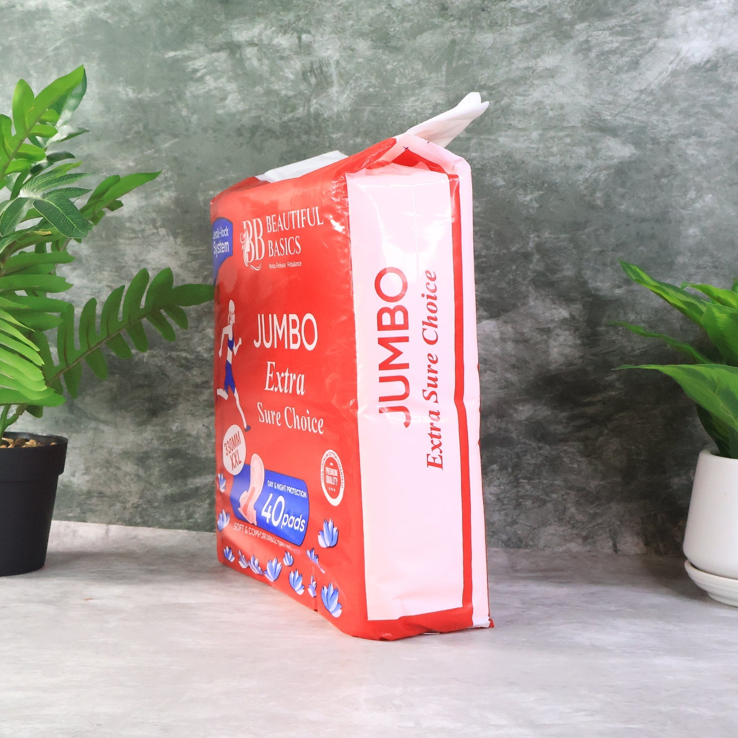 Beautiful Basics Jumbo Extra Sure Choice Sanitary Pads Xxl 330mm (40 Pc) Wukusy