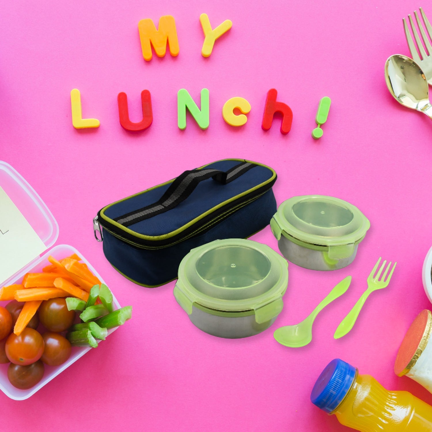 Airtight  Leak Proof Stainless Steel Container Multi Compartment Lunch Box Carry To All Type Lunch In Lunch Box  Premium Quality Lunch Box Ideal For Office  School Kids  Travelling Ideal (3 Different Lunch Box) Wukusy