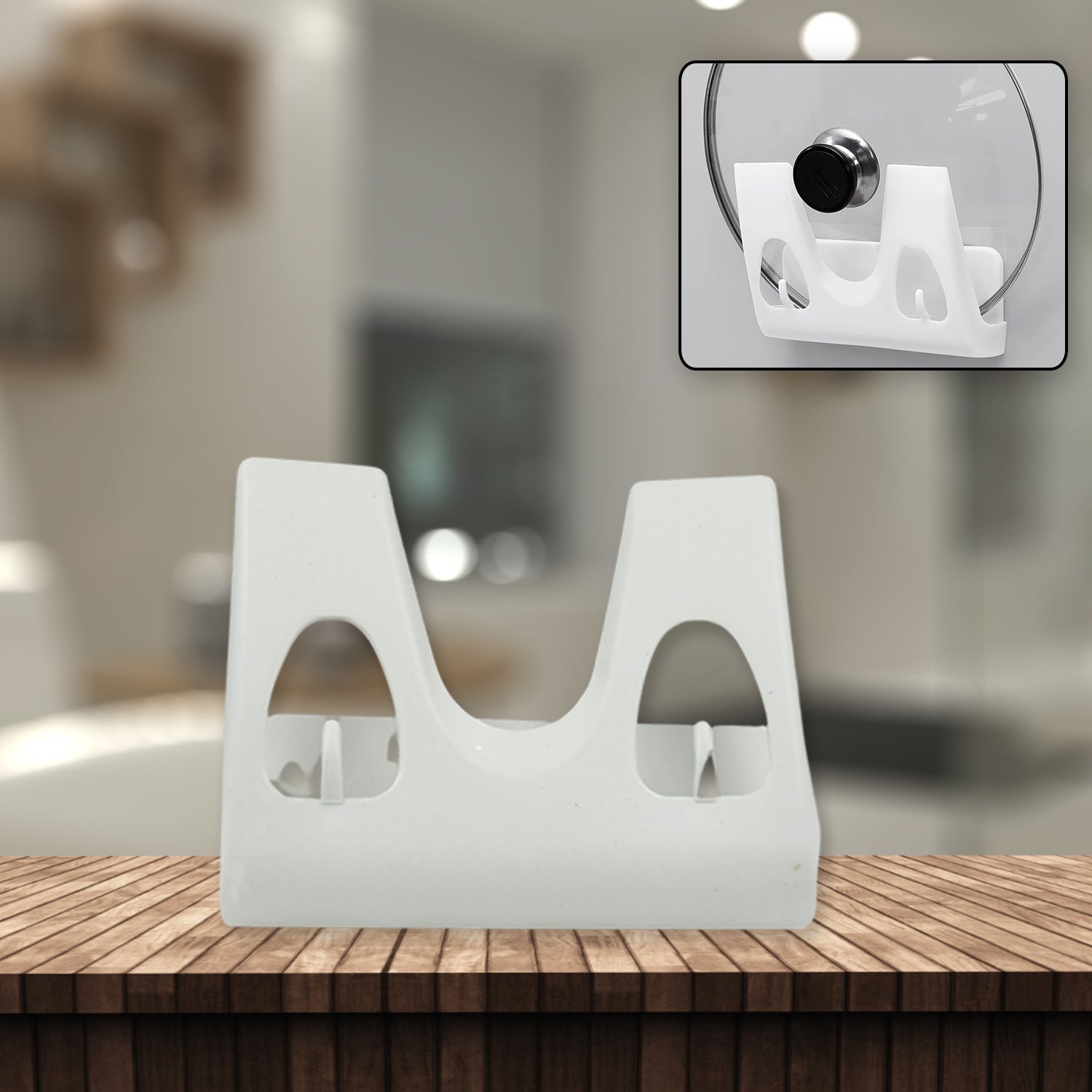 4304 Pot Lid Rack Wall Mounted Kitchen Organizer Multifunction Plate Dish Rack Shelf Pan Cover Stand Holder Punch Free Kitchen Rack Pot Lid Holder (1 Pc) Wukusy