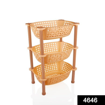 4646 Multipurpose Plastic Storage Rack Organiser - 3 Pcs Wukusy