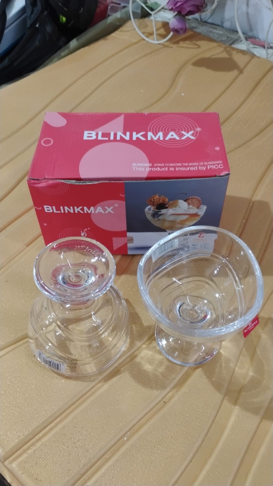 Glass Footed Dessert Bowl Ice Cream Cup (2 Pcs Set) Wukusy