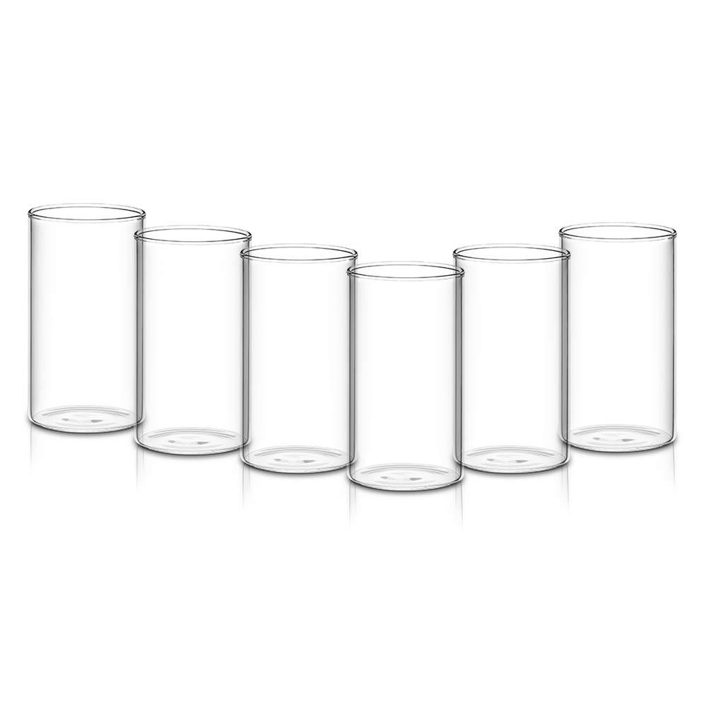 2343 Heavy Unbreakable Stylish Plastic Clear Look Fully Transparent Glasses Set 330ml (6pcs) Wukusy