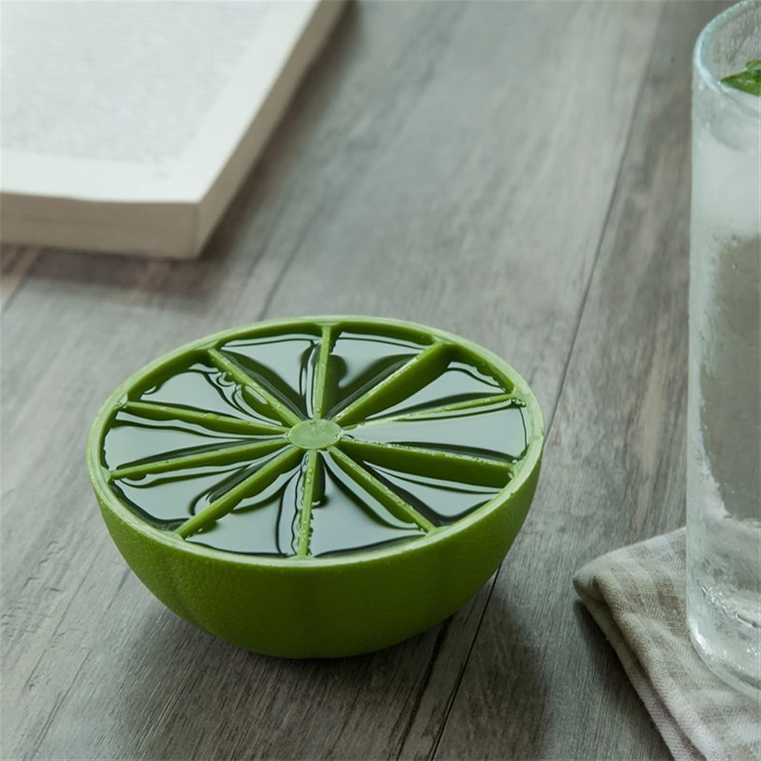 Lemon Shape Flexible Silicone Ice Cube Tray  8-slot Round Ice Mold (1 Pc) Wukusy