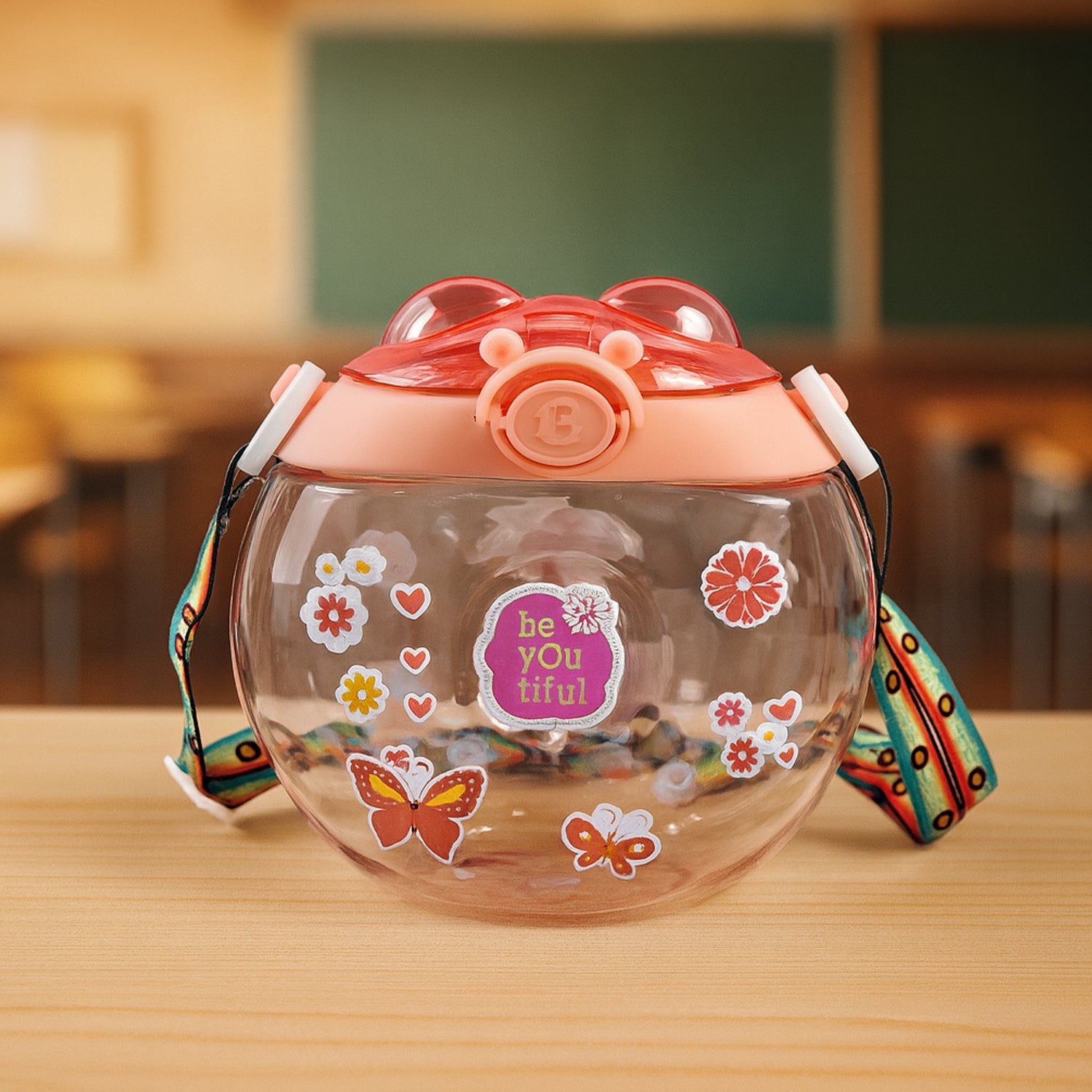 Round Belly Shape Kids Water Bottle (400ml  1 Set ) Wukusy