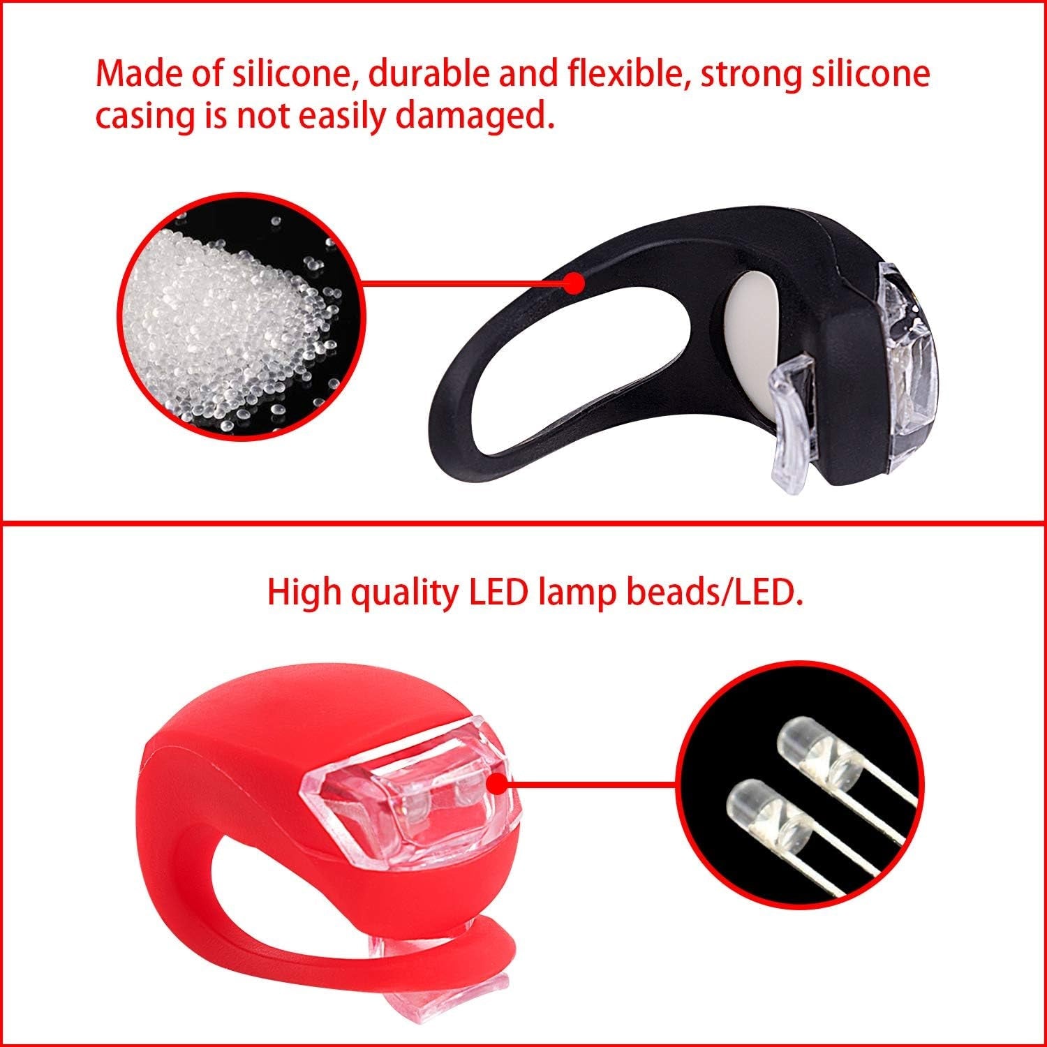 Silicone Led Bike Light Set (2 Pcs Set) Wukusy