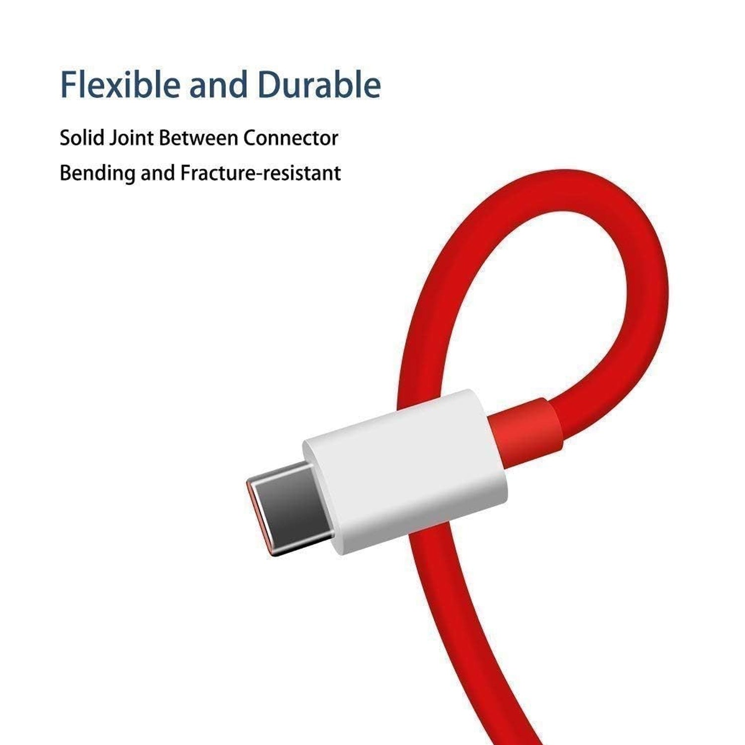 6036 Unique Type C Dash Charging Usb Data Cable  Fast Charging Cable  Data Transfer Cable For C Type Mobile Use 1 Meter ( Red ) Wukusy