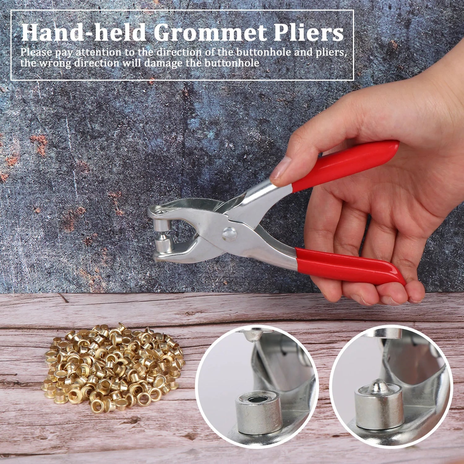 1593 Grommet Setting Tool With 25 Pcs Gold Eyelets Grommets Steel Hole Punch Setter Kit For Leather Canvas All Fabrics Men And Women Clothes Shoes Belts Bags Crafts Wukusy