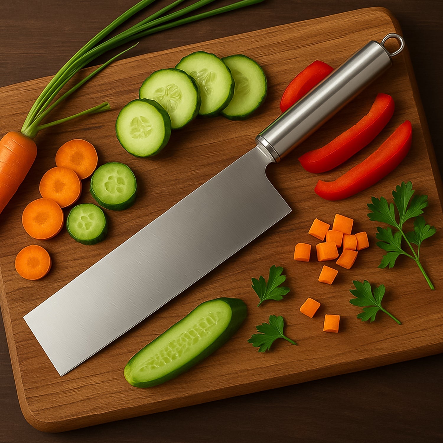 Professional-grade Stainless Steel Vegetable Cleaver Knife 1 Pc Wukusy