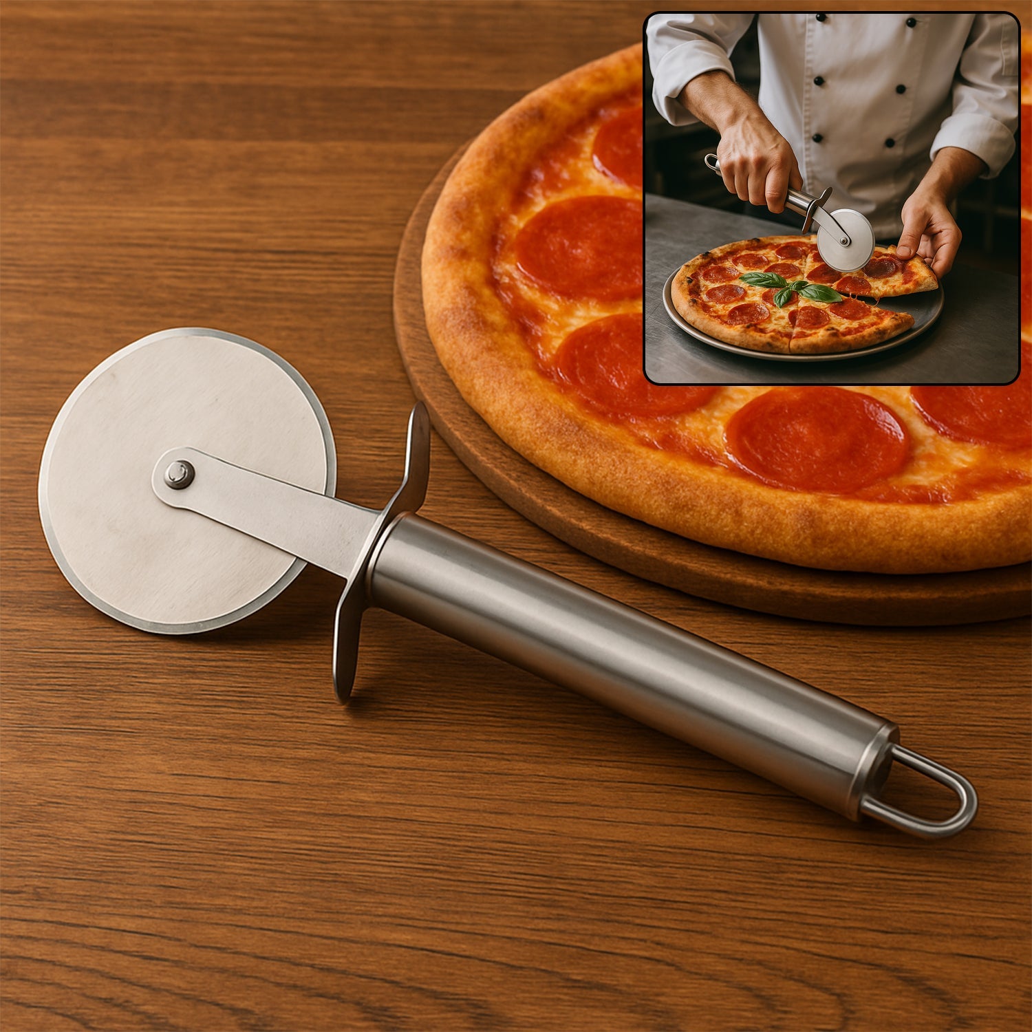 Premium Stainless Steel Pizza Cutter Wheel With Sharp Blade Wukusy