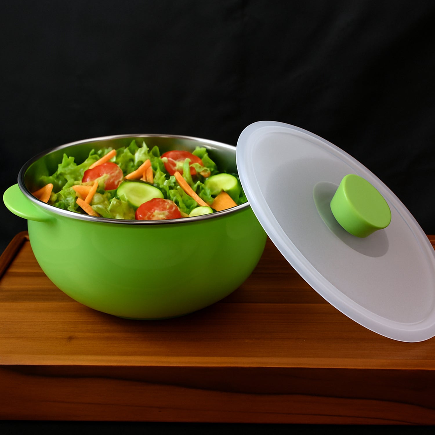 Apex 2200ml Microwave-safe Plastic Serving Bowl With Lid (1 Pc) Wukusy