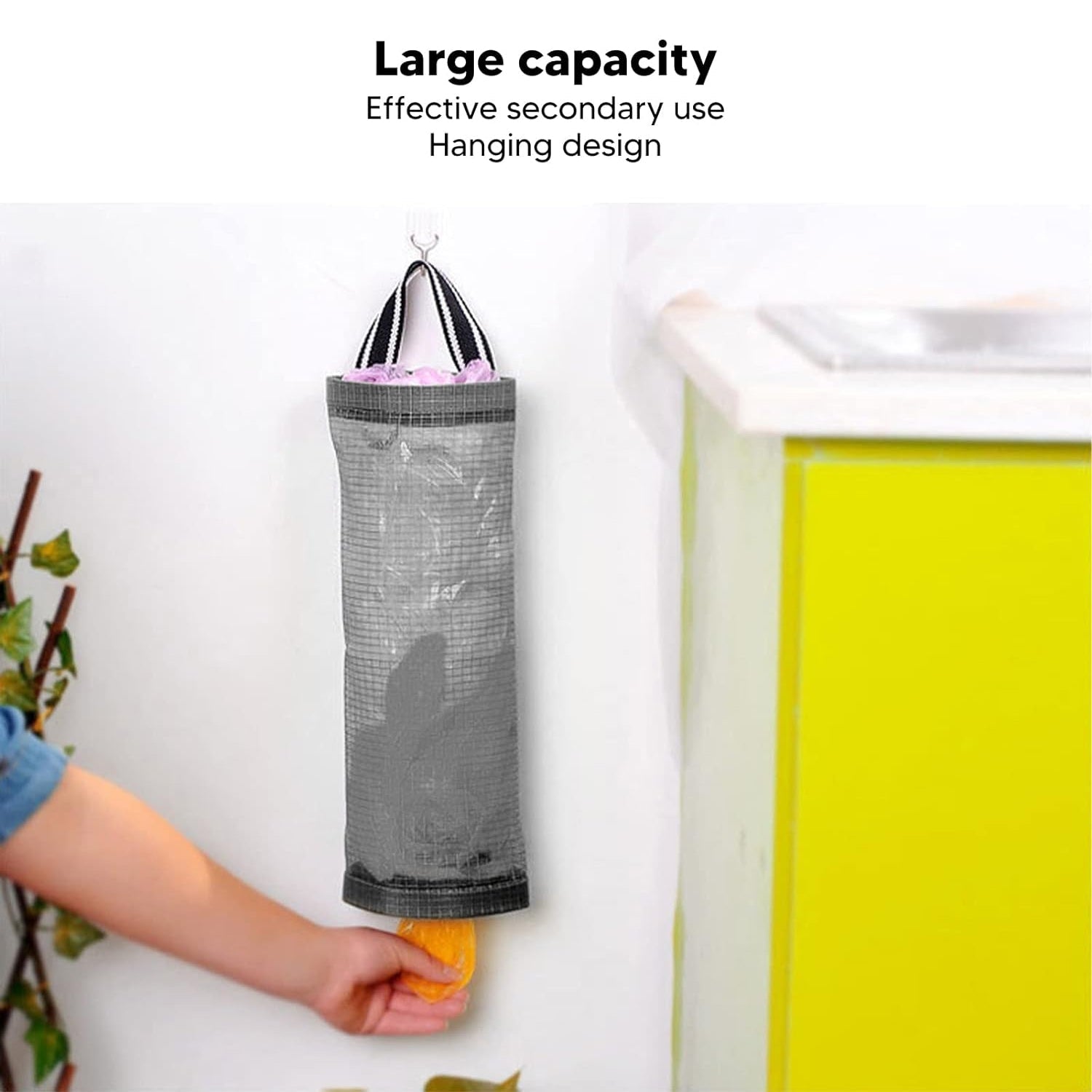 Hanging Waste Bag Holder Garbage Bag Storage Bag Widening Handle Hanging Sturdy For Store Garbage Bags Home Store Debris Kitchen Bedroom Largecapacity For Restaurant (1 Pc) Wukusy