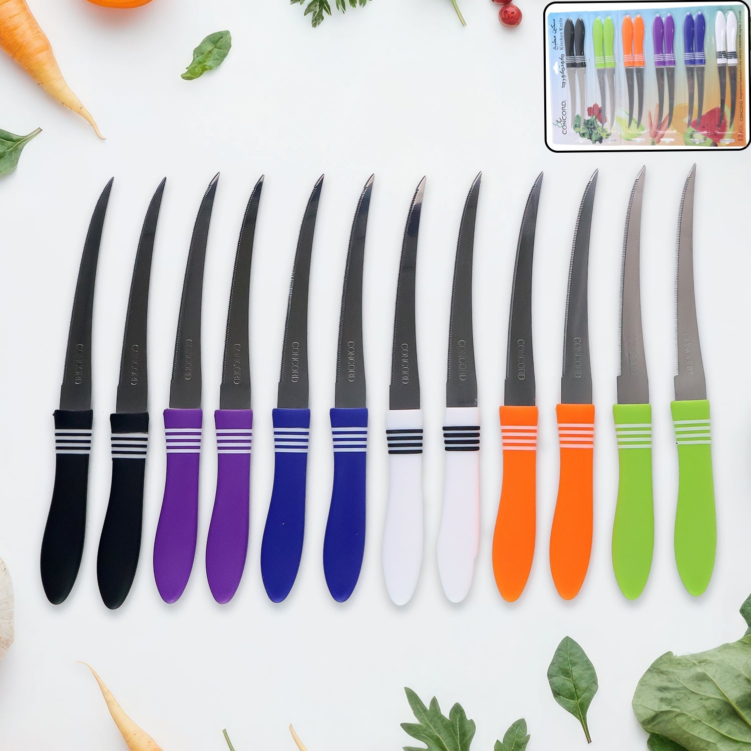 Stainless Steel Multipurpose Serrated Knife Set (12 Pc) Wukusy
