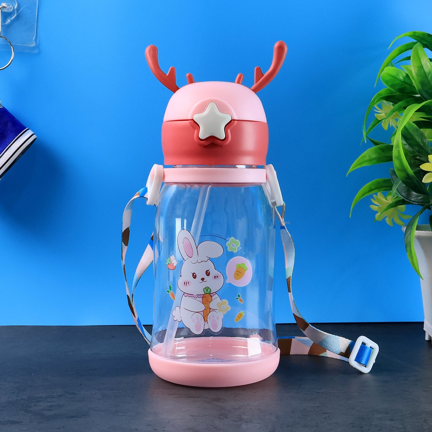 Cute Cartoon Water Bottle Approx 450ml (1 Pc) Wukusy