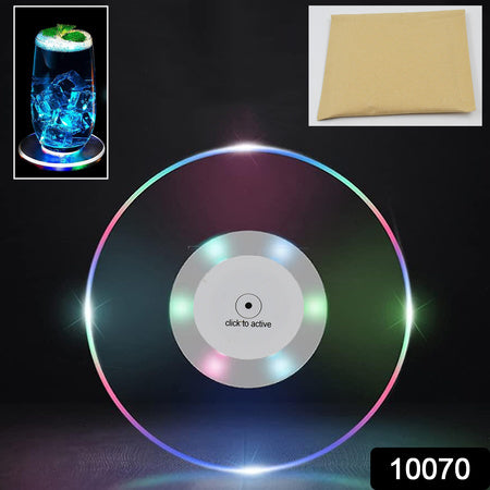 Colorful Led Cocktail Coaster Round Ultra-thin Led Drink Coaster (1 Pc) Wukusy