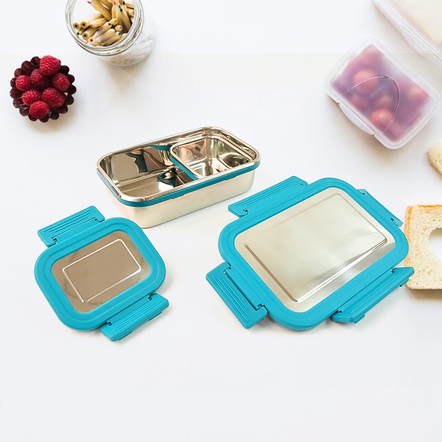 Apex Jerry Lunch Box Premium Stainless Steel Food Container (2 Pc  700+200 Ml Approx) Wukusy